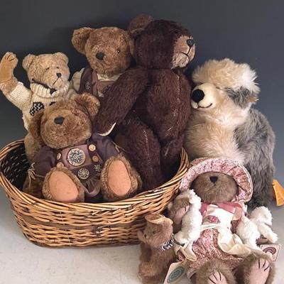 Steiff Mobby Sheepdog, Old Mohair Bear and Assorted Bears