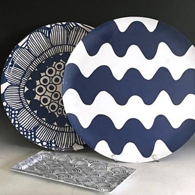 Finnish Design Plastic Serving Trays (3) with Marimekko