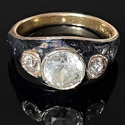 14K Yellow Gold Diamond Ring, Vintage 