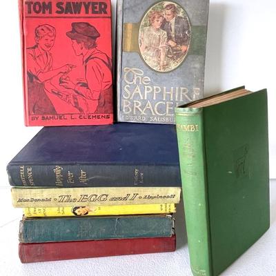 Antique Books With 1929 “Bambi”, 1941 “Tom Sawyer” And More 