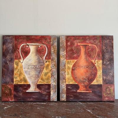 Still Life Pottery Painting Pair