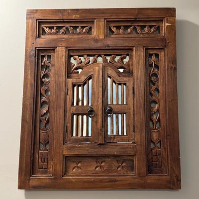 Vintage Balinese Wooden Mirror