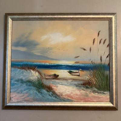 H. Gailey Seascape Oil Painting