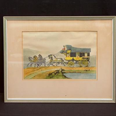 “The Carriage Of The Post Office” By Adam - Framed Etching