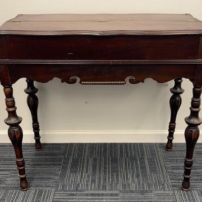 Ladies Spinet Style Writing Desk with Pull-Out Leaf