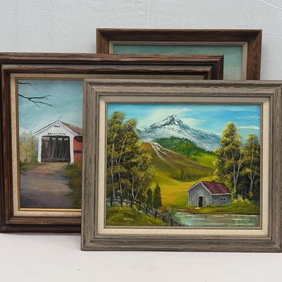 Acrylic Country Scenes In Wooden Frames (3)