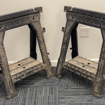 Heavy Duty Collapsible Plastic Workstation Sawhorses (2)