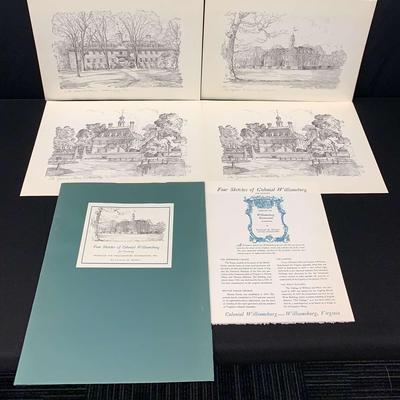 Four Sketches Of Colonial Williamsburg By Charles H Overly