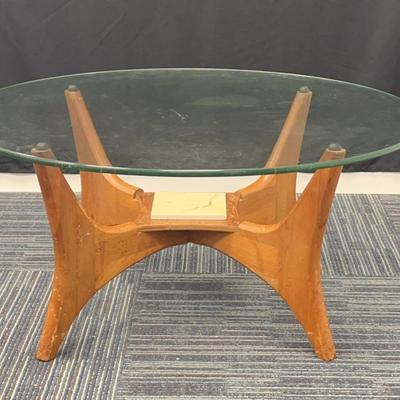 Mid Century Modern Round Glass Top Coffee Table