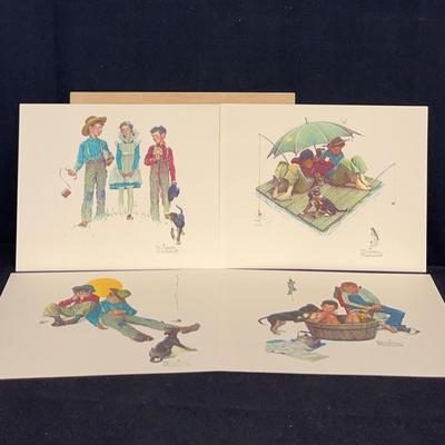 Vintage Norman Rockwell Embossed Prints