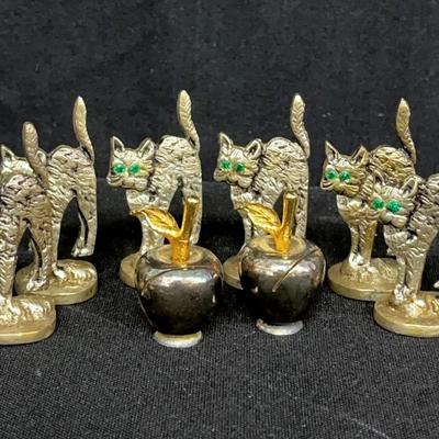 Cat and Apple Place Card Holders