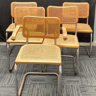 Cane Dining Room Chairs Matching Set (5)