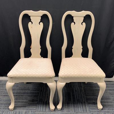 Queen Anne Style Dining Chairs - White (2)