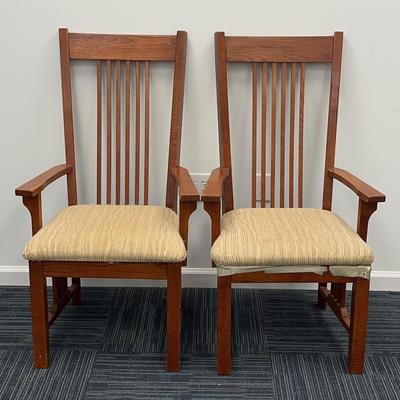 Mission Style Armchairs (2) By TEI