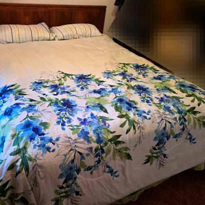 Full Size Bed, Frame, and Bedding