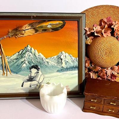 “R. Johnson” Snowy White Bison Painting and More