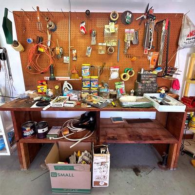 Huge Workbench With Tools 