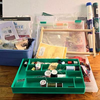 Assortment of Sewing and Cross-Stitch 
