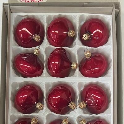 Set Of (12) Old World Christmas West Germany Glass Ornaments With Box