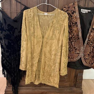 (3) Vintage Ladies Beaded Dress Jackets (2) Silk (1) Rayon - Scala