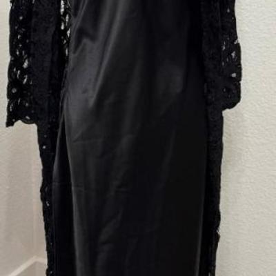 Hand Made Lace Full Length Jacket & Victoria Secret Side Lace Satin Nightgown Small