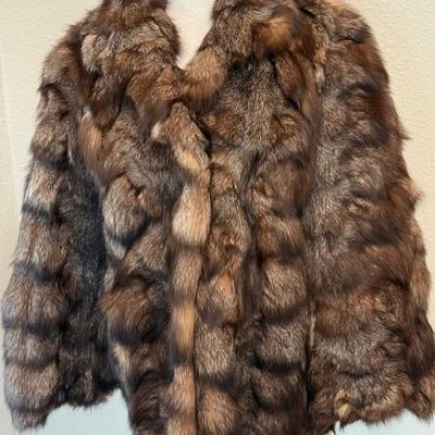 Vintage Handmade Multi-Color Authentic Ladies Fur Coat Size M-L 