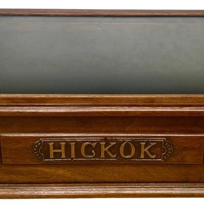 Antique Hickok Mfg. Co. Counter Top Wood And Glass Display Box With Drawer