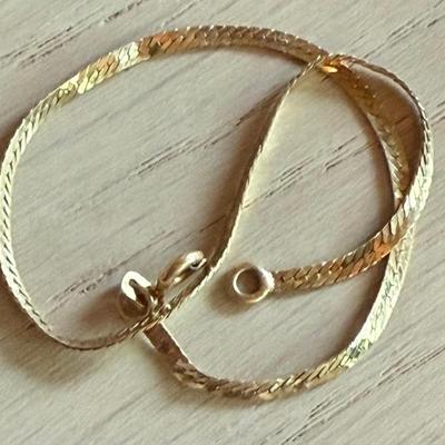 Vintage 14K Gold 8 Inch Bracelet (as Is) - Total Weight 1.6 Grams 