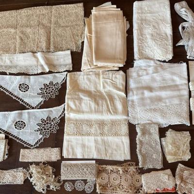 Antique Lace Pieces From Clothing - Table Clothes And Doilies 