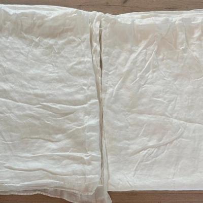 (2) Antique White Linen Bed Covers - 66"  X 84" 