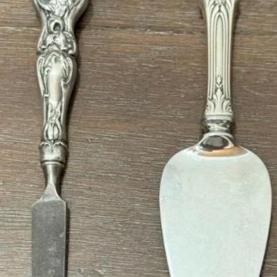 Antique F&B Sterling SIlver Handled Art Nouveau File & Sterling Handle Cake Server