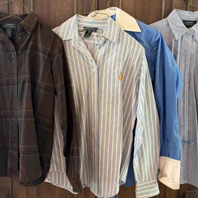 (4) Vintage Ralph Lauren Ladies Size 3 Cotton Shirts (1) Wool