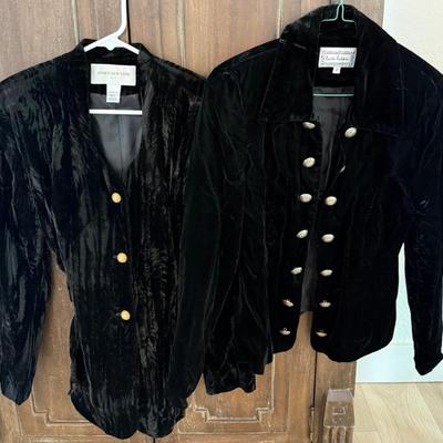 Vintage Jones New York Suit Velvet Jacket & Lucia Lukken Concho Button Style Velvet Coat
