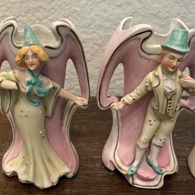 2 Vintage Character Fairytale Candle Holders - Assorted Japan Miniature Pitchers