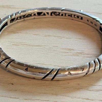 John Atencio Sterling Silver & 18K Gold Hinged Bangle Bracelet - 40.3 Grams 