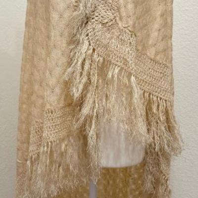 Hand Woven Antique Piano Scarf With Fringe