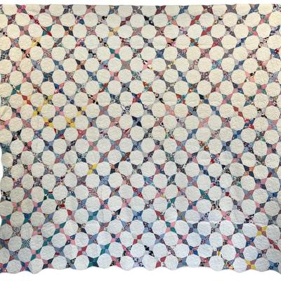 76" X 82" Antique Snowflakes Pattern Quilt With 180 Stars And 180 Snowballs