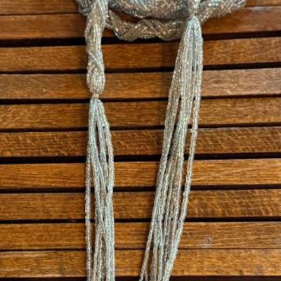 Vintage Glass Seed Bead Twist Lariat 72 Inch Necklace Or Bracelet 