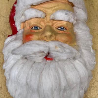 Vintage 17" Paper Mache Santa Head Wall Hanging