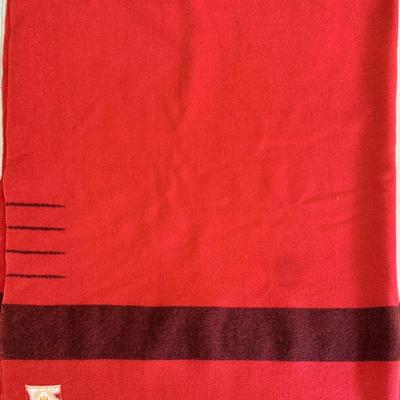 Vintage 4 Point Red Hudson Bay Blanket (as Is) 58 X 82