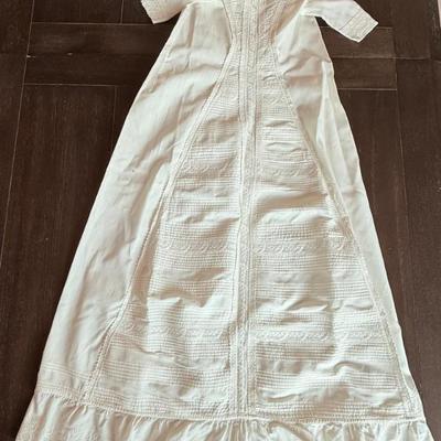 Stunning Antique Cotton Hand Made Christening Gown 