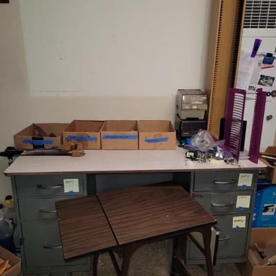 Sale Photo Thumbnail #3: Metal, 6 Drawer Office desk, CD Racks``