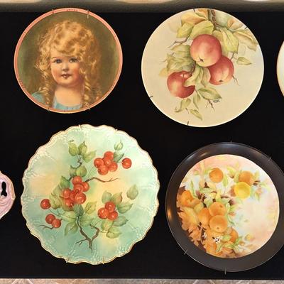 Hand Painted Signed Porcelain Plates, Bessie Pease And Johnnie Tweeten 