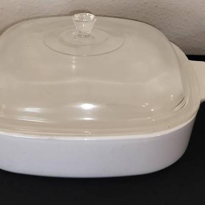 5 Corning Ware Branded Ceramic Baking Dishes With Glass Lids