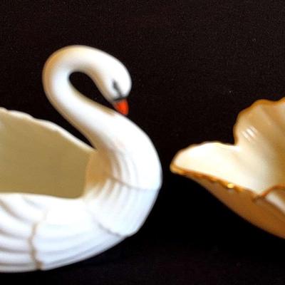 Set Of 4 Porcelain/Fine Bone China Swans- Lenox