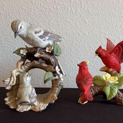 Homco Masterpiece Porcelain Swan And Other Porcelain Birds