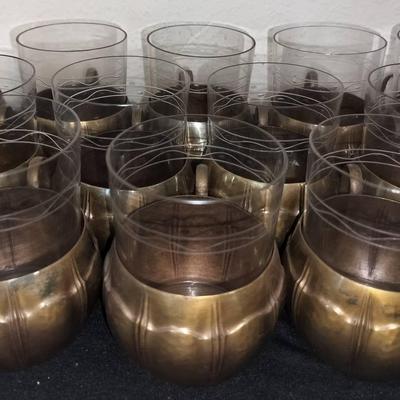 12 Piece Set Of German Art Nouveau Tea Glass Holder Made By WMF