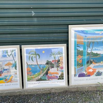 (3) Large Framed Thomas McKnight Prints