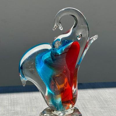 Murano Style Glass Elephant 