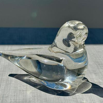 Signed FM Ronneby of Sweden Dove Art Glass
